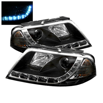 Spyder Volkswagen Passat 01-05 Projector Headlights DRL Black High H1 Low H1 PRO-YD-VP01-DRL-BK SPYDER