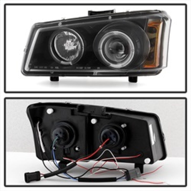 Spyder Chevy Silverado 1500 03-06 Projector LED Halo LED Amber Reflctr Blk PRO-YD-CS03-AM-BK SPYDER
