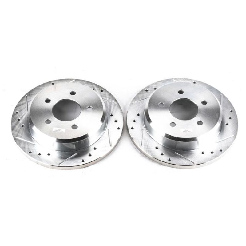 Power Stop 1993 Ford Mustang Front Evolution Drilled & Slotted Rotors - Pair PowerStop