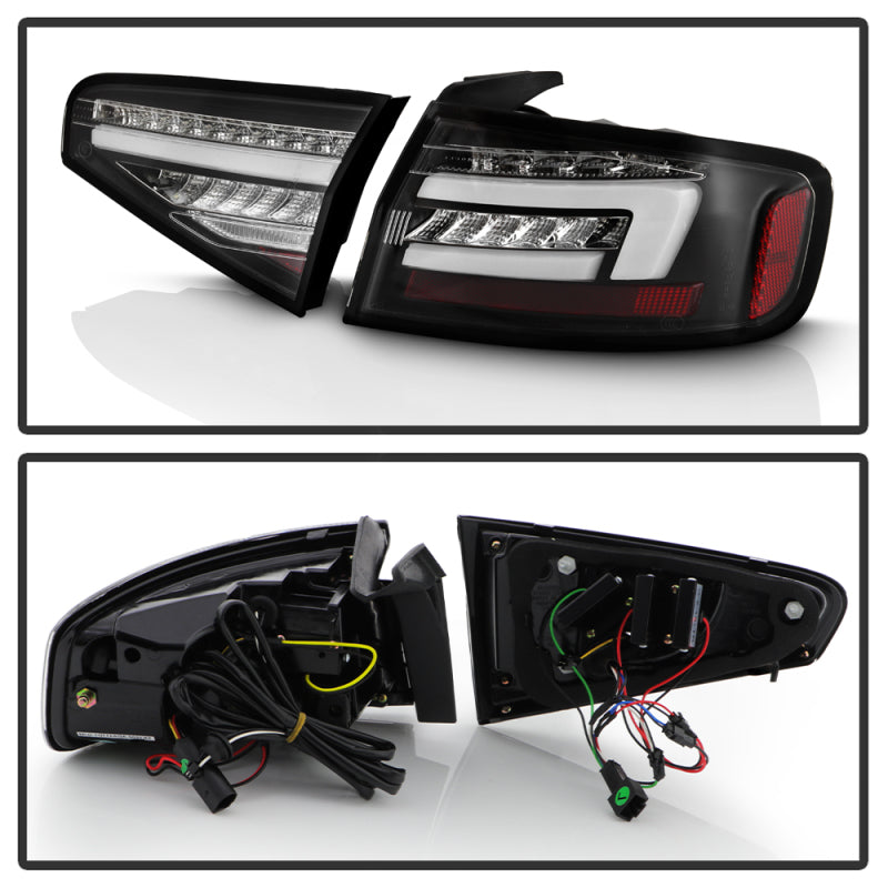 Spyder 13-16 Audi A4 4DR LED Tail Lights LED Clear Reverse Lights - Black ALT-YD-AA413-SEQ-BK SPYDER
