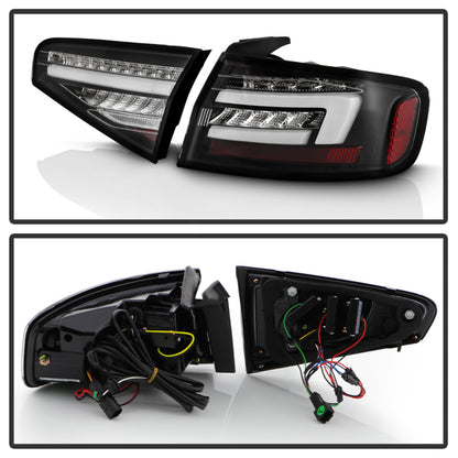 Spyder 13-16 Audi A4 4DR LED Tail Lights LED Clear Reverse Lights - Black ALT-YD-AA413-SEQ-BK SPYDER