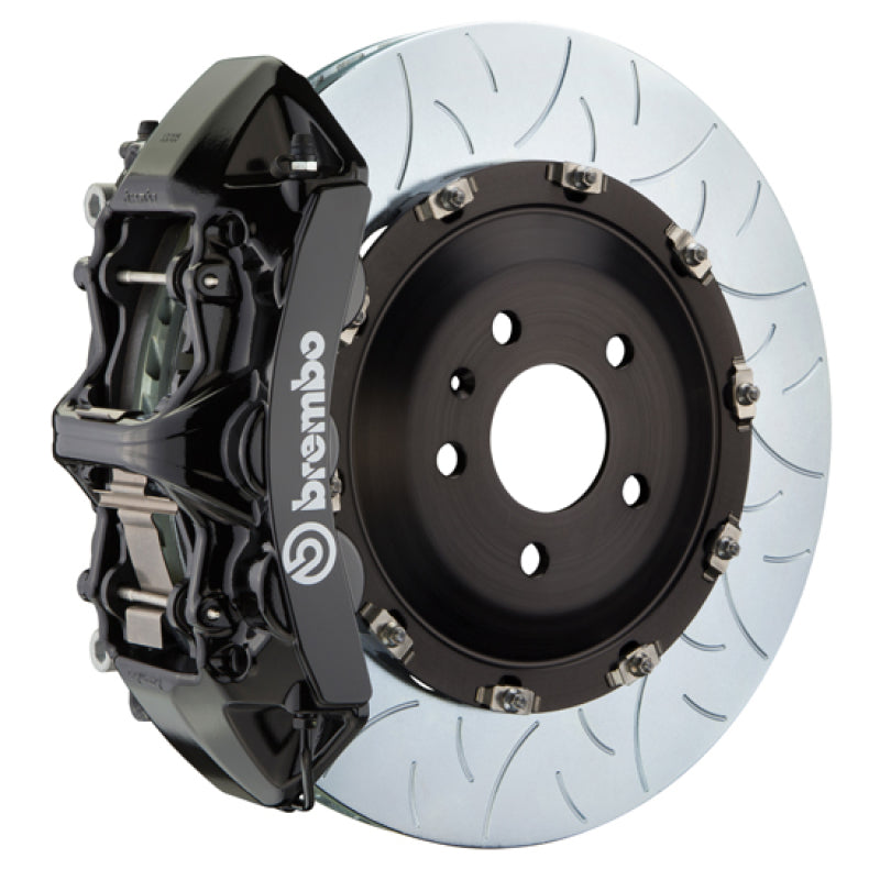 Brembo 08-14 C63 (Excl.-Black Series) Front GT BBK 6 Pist Cast 405x34 2pc Rotor Slotted Type3-Black