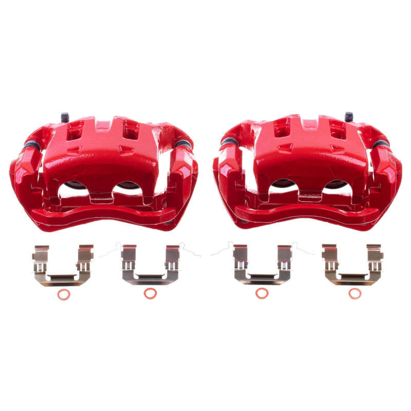 Power Stop 08-11 Nissan Pathfinder Front Red Calipers w/Brackets - Pair PowerStop