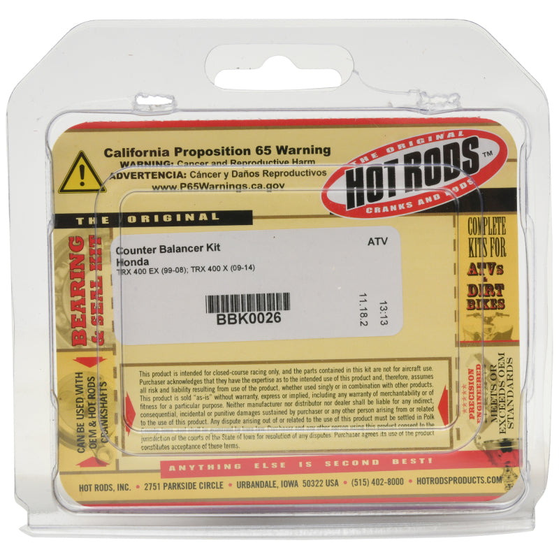 Hot Rods 99-08 Honda TRX 400 EX 400cc Counter Balancer Kit BBK0026