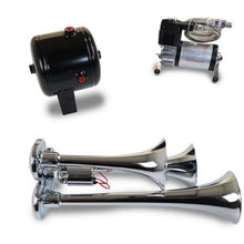 Load image into Gallery viewer, Kleinn Triple Chrome Horn Kit w/ 130 PSI Air Compressor / 1.0 gal Air Tank