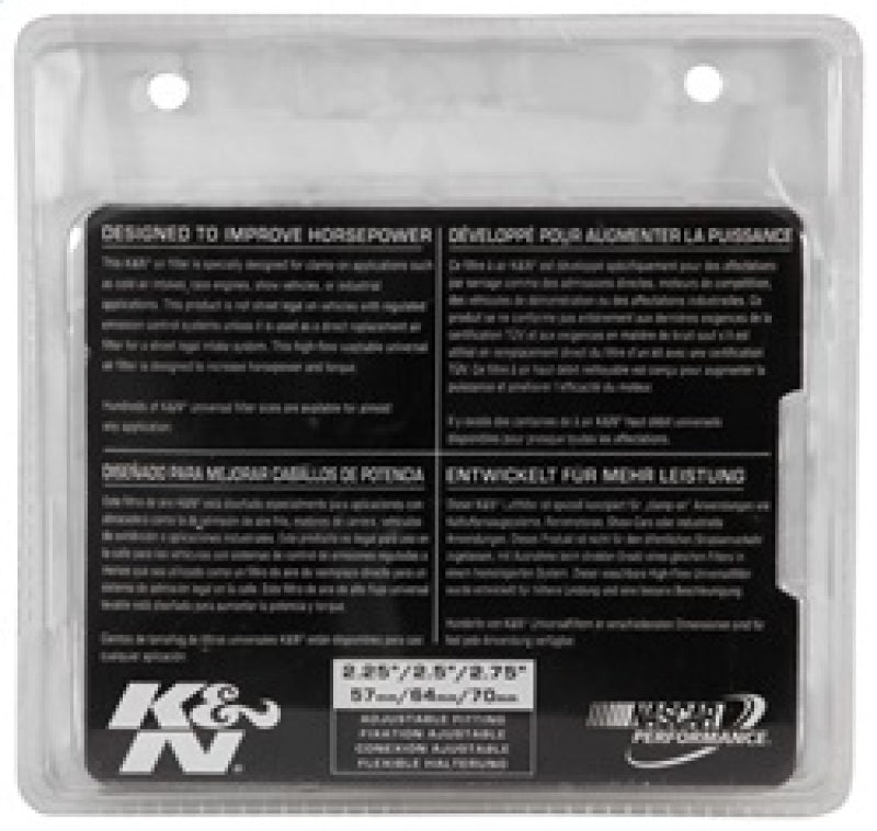 K&N Universal Chrome Filter 2 3/4in FLG / 4 1/2in Bottom / 4 1/2in Height K&N Engineering