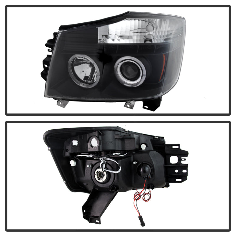 Spyder Nissan Titan 04-14/Armada 04-07 Projector Headlights LED Halo LED Blk PRO-YD-NTI04-HL-BK SPYDER