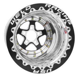 Weld Aluma Star 2.0 15x12 / 5x4.5 BP / 3in. BS Black Wheel Black Single Bead Lock MTB