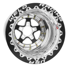 Load image into Gallery viewer, Weld Alumastar 2.0 15x12 / 5x4.5 BP / 4in. BS Black Wheel - Black Single Bead Lock MT