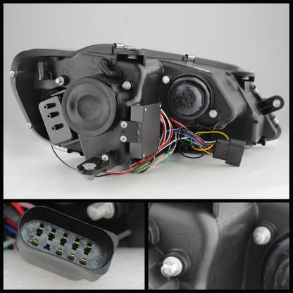 Spyder Volkswagen Jetta 11-14 Projector Headlights Halogen Light Tube DRL Smke PRO-YD-VJ11-LTDRL-SM SPYDER