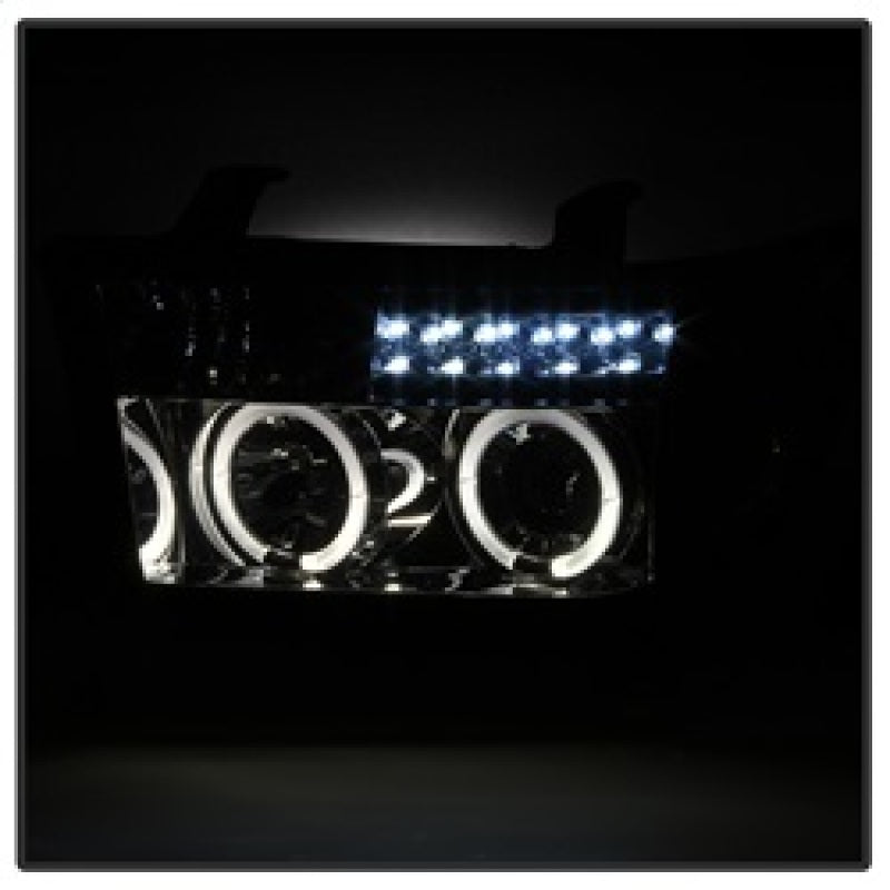 Spyder Toyota Tundra 07-13 Projector Headlights LED Halo LED Smke PRO-YD-TTU07-HL-SM SPYDER