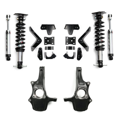 QA1 2019+ Chevrolet Silverado / GMC Sierra 1500 Single Adjustable 4/5in Lowering Kit w/ Spindles