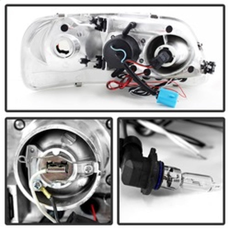 Spyder Ford F150 97-03 Projector - LED Halo Amber Reflctr LED Blk Smke PRO-YD-FF15097-1P-AM-BSM SPYDER