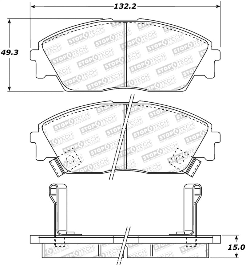 StopTech Premium Ceramic Brake Pads - 308.03730