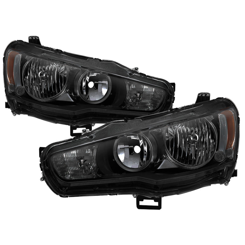 xTune Mitsubishi Lancer 08-15 OE Style Headlights - Black Smoke HD-JH-ML08-AM-BSM SPYDER