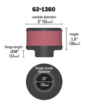 Load image into Gallery viewer, K&amp;N 3/4 inch ID 2 inch OD 1.5 inch H Clamp On Crankcase Vent Filter