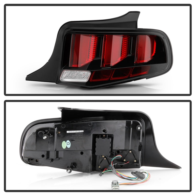 Spyder 10-12 Ford Mustang Red Light Bar LED Sequential Tail Lights - Blk ALT-YD-FM10-RBLED-BK SPYDER