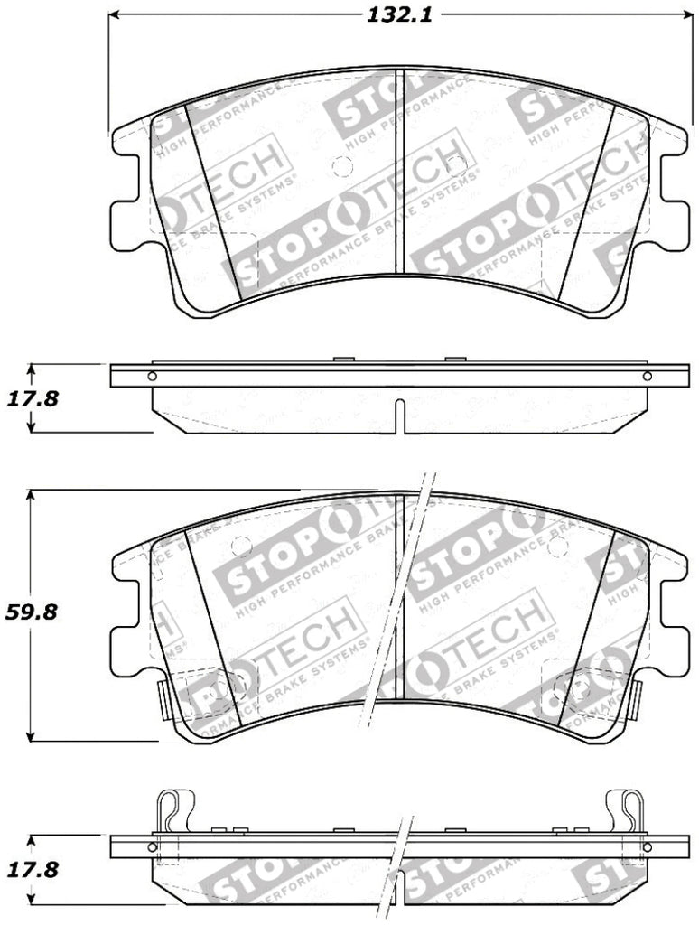 StopTech Premium Ceramic Brake Pads - 308.09570