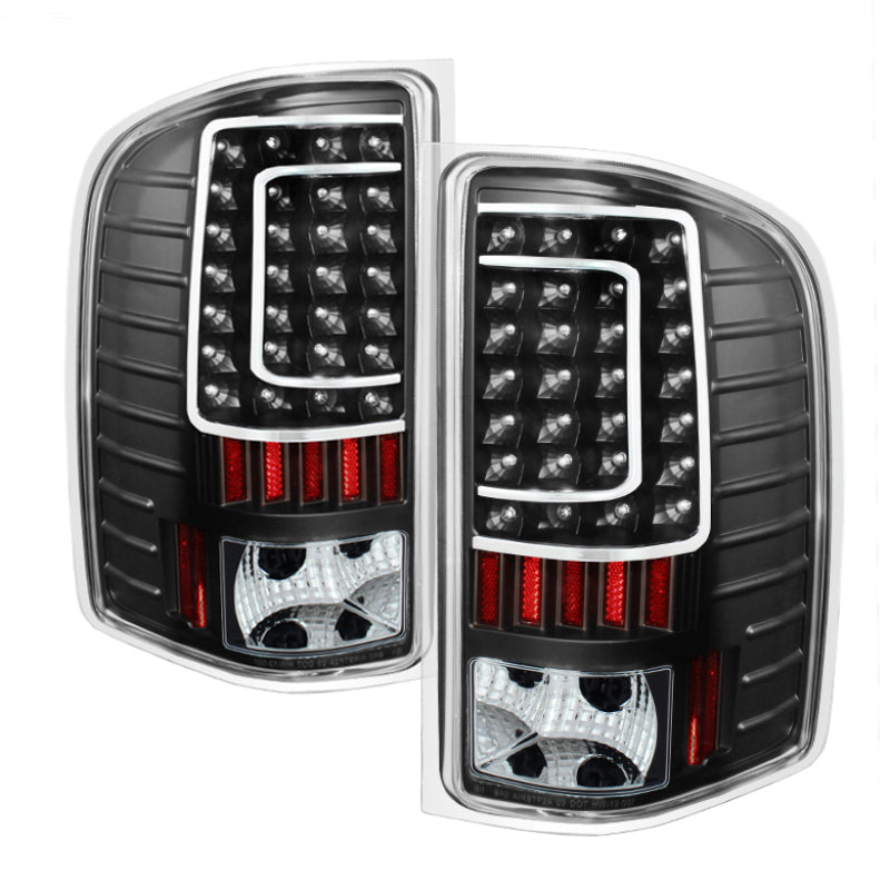 Xtune Chevy Silverado 07-13 LED Tail Lights Black ALT-ON-CS07-LED-BK SPYDER