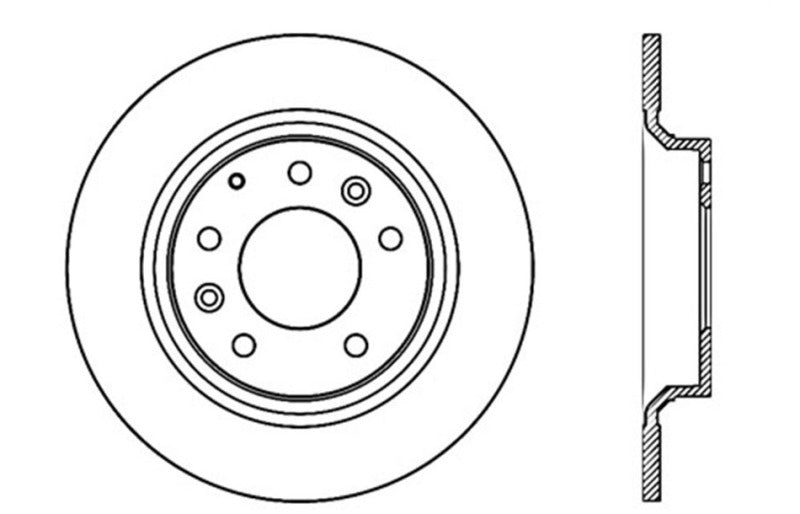 StopTech 06-10 Ford Fusion / 06-10 Mazda Miata MX-5 / 03-09 Mazda 6 Drilled Right Rear Rotor Stoptech