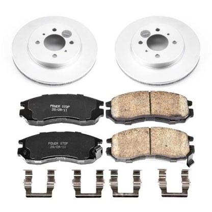 Power Stop 98-02 Mitsubishi Mirage Front Z17 Evolution Geomet Coated Brake Kit PowerStop
