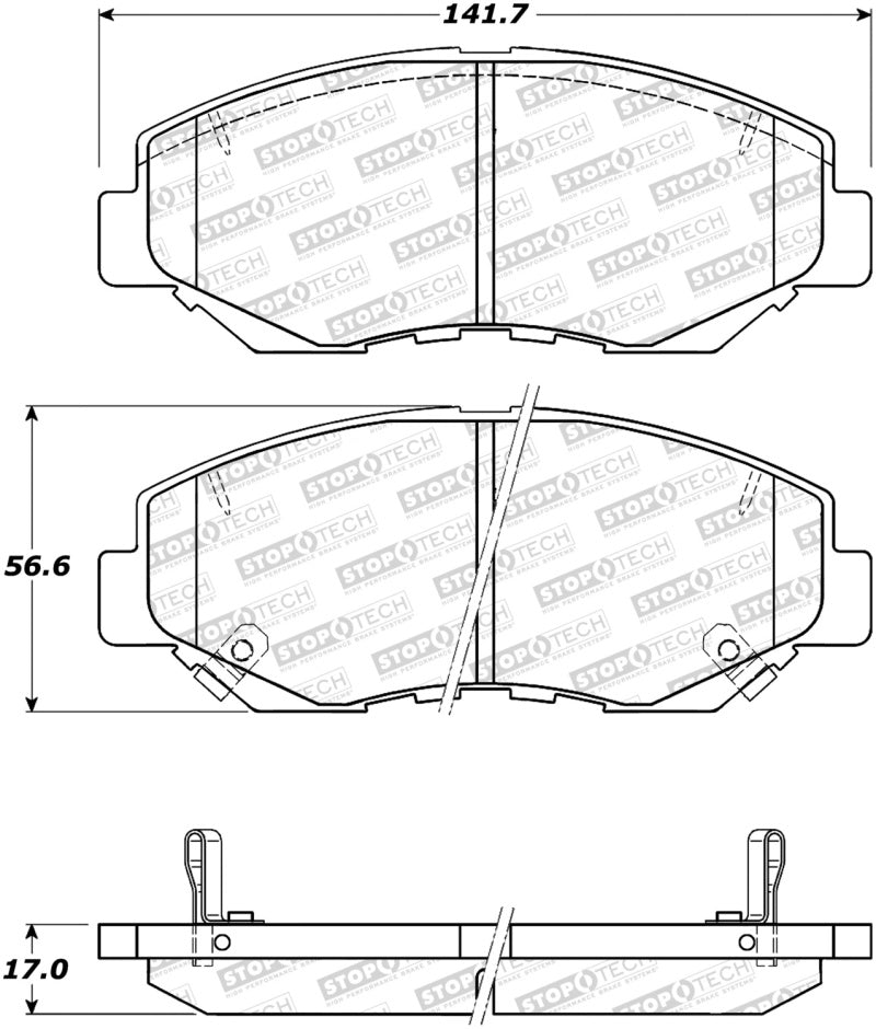 StopTech Sport Brake Pads w/Shims & Hardware - Front Stoptech