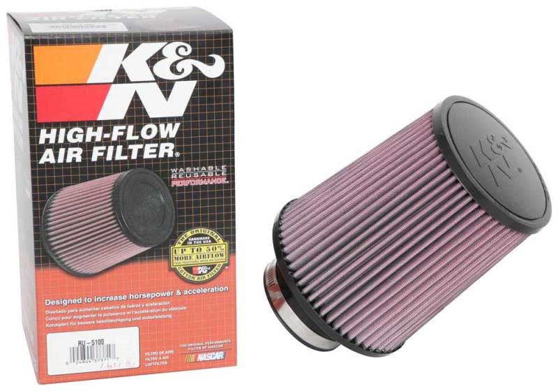 K&N Universal Clamp-On Air Filter 3-1/8in FLG / 6in B / 5in T / 7in H K&N Engineering