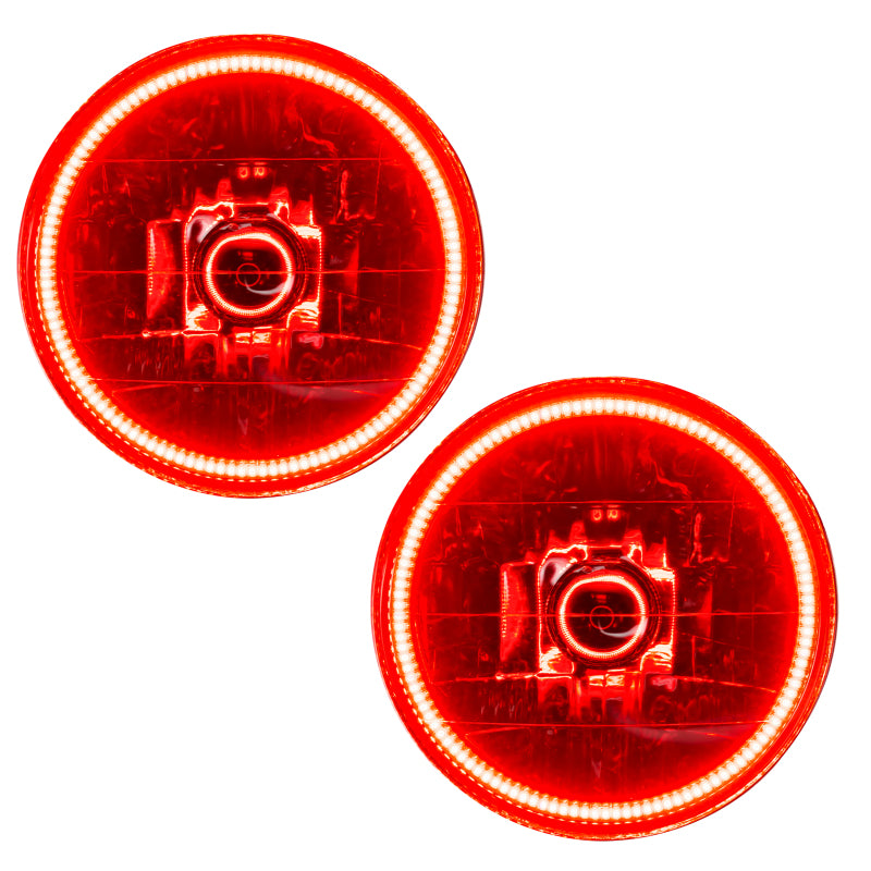 Oracle Lighting 97-06 Jeep Wrangler TJ Pre-Assembled LED Halo Headlights -Red ORACLE Lighting