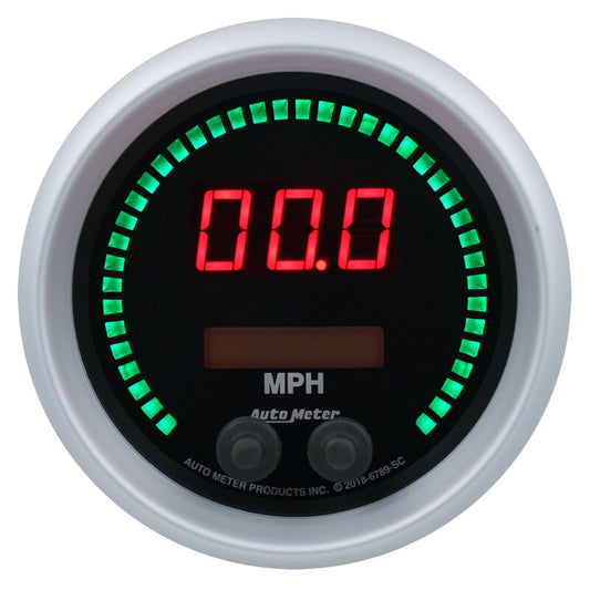 Autometer 85.7mm Black Switchable 260 MPH / 260 KM/H Speedometer Sport-Comp Elite Digital Gauge 6789-SC