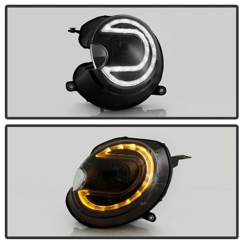 Spyder Mini Cooper 07-12 V2 Halogen Model Only Projector Headlights - Black PRO-YD-MC07V2SI-SBLB-BK SPYDER