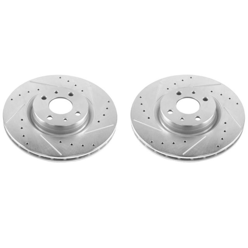 Power Stop 12-18 Fiat 500 Front Evolution Drilled & Slotted Rotors - Pair PowerStop