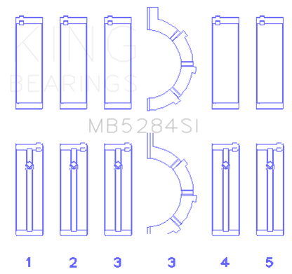 King Engine Bearings Chrysler/Jeep 287Ci 4.7L (Size +0.50mm) Main Bearing Set King Engine Bearings