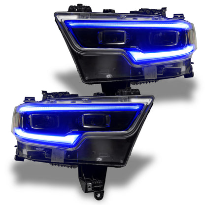 Oracle 19-21 RAM 1500 Projector LED Headlight DRL Upgrade Kit - ColorSHIFT RGBW+A w/o Controller