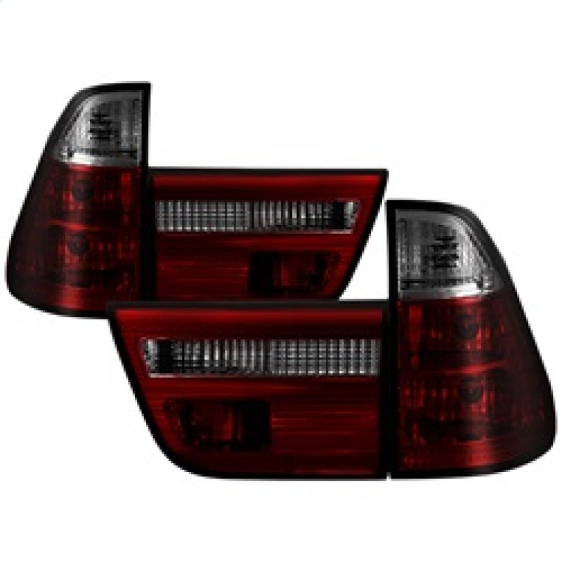 Spyder BMW E53 X5 00-06 4PCS Euro Style Tail Lights- Red Smoke ALT-YD-BE5300-RS SPYDER