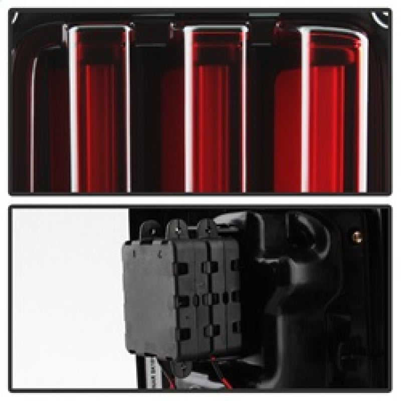 Spyder 07-16 Jeep Wrangler Version 2 Light Bar LED Tail Lights - Red Clear (ALT-YD-JWA07V2-LBLED-RC) SPYDER