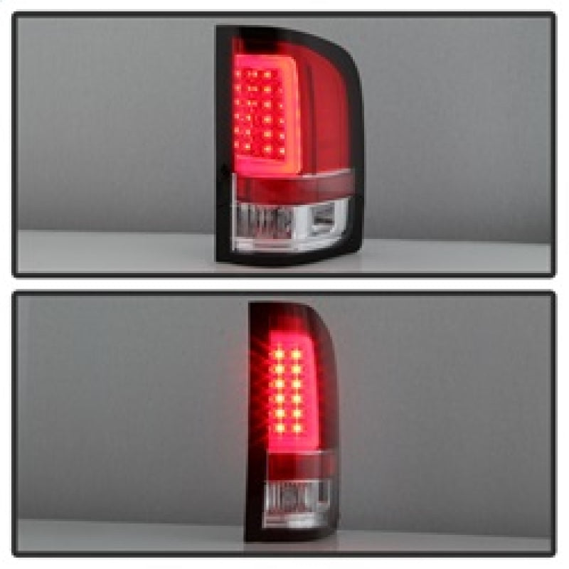 Spyder 07-13 Silverado (Will Not Work w/2010 921 Bulb) V3 Tail Lights Rd/Clr ALT-YD-CS07V3-LBLED-RC