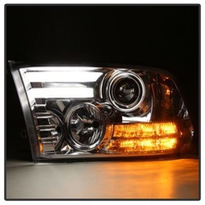 Spyder Dodge Ram 09-12 Projector Headlights Light Bar DRL Chrome PRO-YD-DR09-LBDRL-C SPYDER
