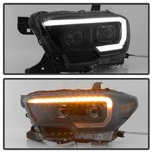 Load image into Gallery viewer, xTune 16-18 Toyota Tacoma SR/SR5 DRL Proj Headlights w/Turn Signal - Blk Smk (PRO-JH-TTA16-SR-BSM)