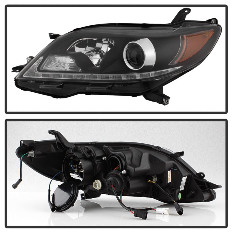 Spyder 2015-2017 Toyota Sienna Projector Headlights - DRL LED - Black PRO-YD-TSEN15-DRL-BK SPYDER