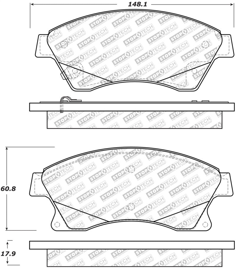 StopTech Street Disc Brake Pads - 305.15220 Stoptech