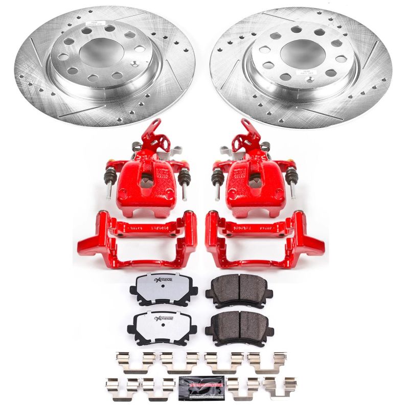 Power Stop 2010 Volkswagen Golf Rear Z26 Street Warrior Brake Kit w/Calipers PowerStop