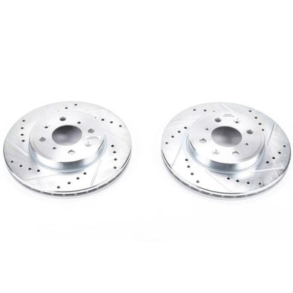 Power Stop 15-19 Honda Fit Front Evolution Drilled & Slotted Rotors - Pair PowerStop