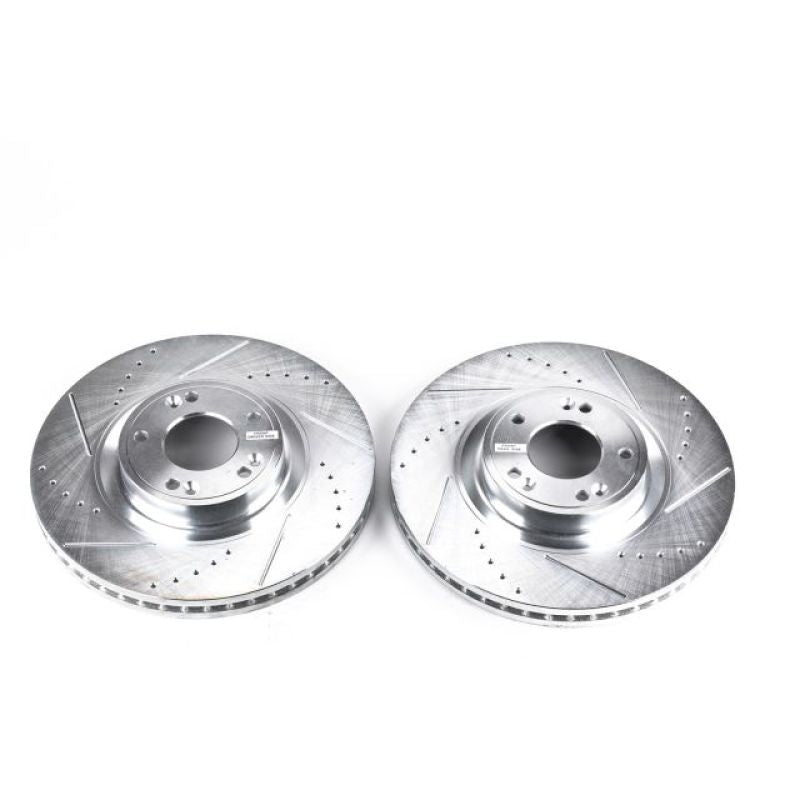 Power Stop 09-14 Hyundai Genesis Front Evolution Drilled & Slotted Rotors - Pair PowerStop