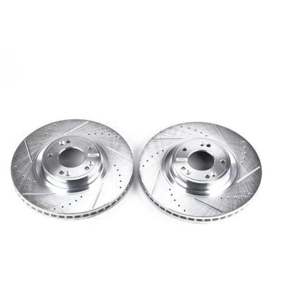 Power Stop 09-14 Hyundai Genesis Front Evolution Drilled & Slotted Rotors - Pair PowerStop