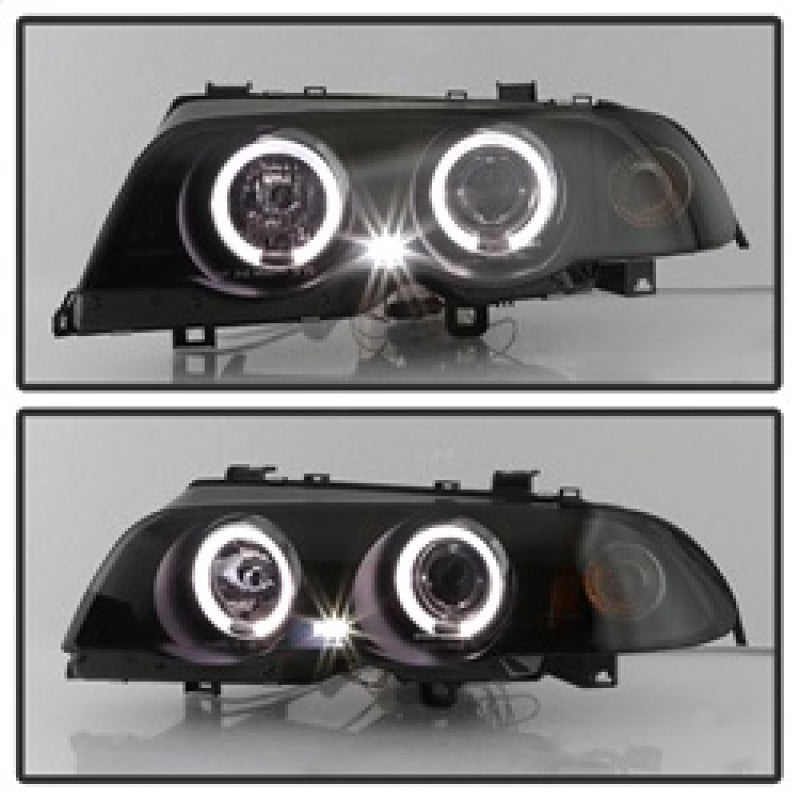 Spyder 99-01 BMW E46 3 Series 4DR Projector Headlights 1PC LED Halo (PRO-YD-BMWE46-4D-HL-AM-BSM) SPYDER