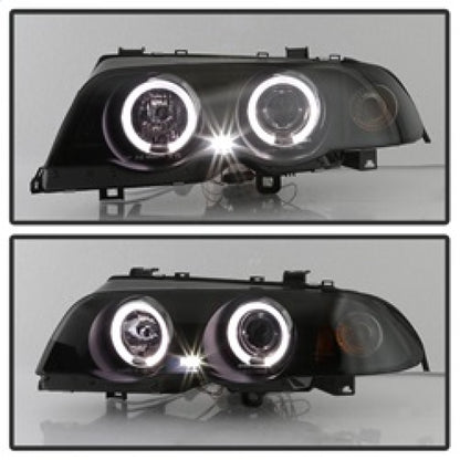 Spyder 99-01 BMW E46 3 Series 4DR Projector Headlights 1PC LED Halo (PRO-YD-BMWE46-4D-HL-AM-BSM) SPYDER