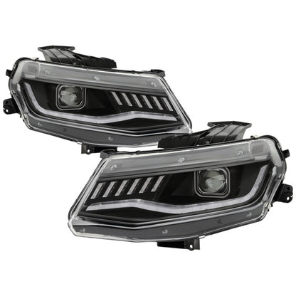 Spyder Chevy Camaro 16-18 (Do Not Fit Halogen) Projector Headlights Black PRO-YD-CCAM16HIDSI-SEQ-BK SPYDER