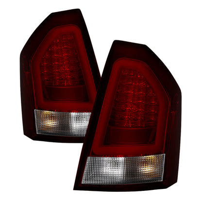 Spyder 05-07 Chrysler 3000C Verison 2 Light Bar LED Tail Lights - Red Clear (ALT-YD-C305V2-LED-RC) SPYDER