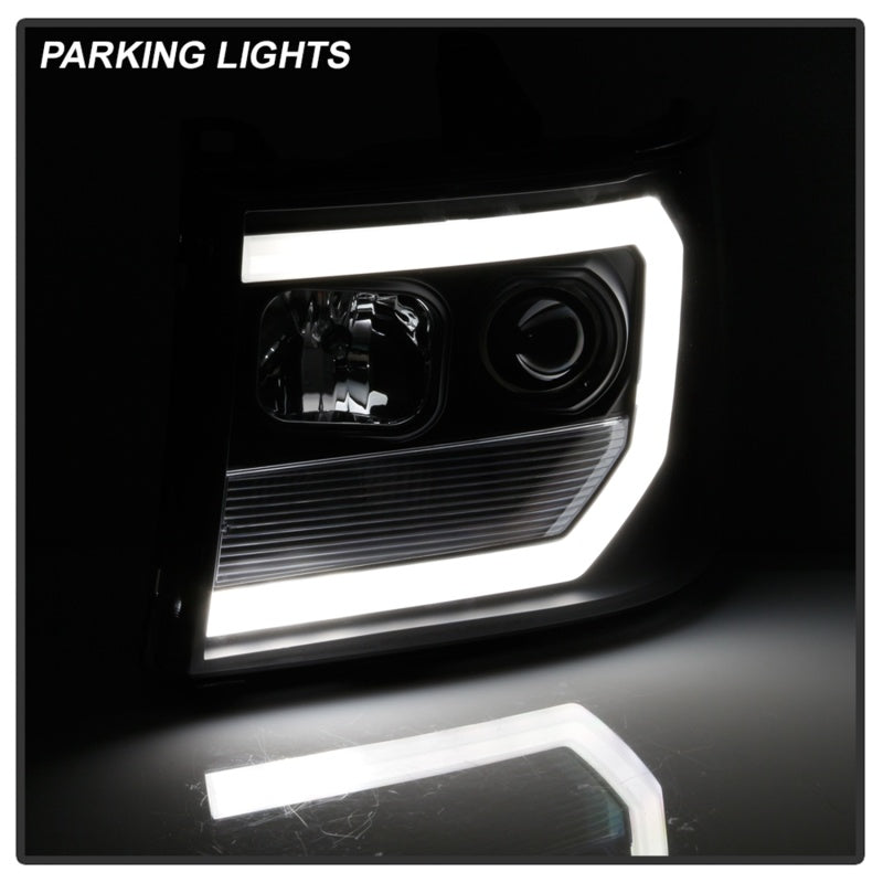 Spyder 07-13 GMC Sierra 1500-3500 Ver 2 Proj Headlights - DRL LED - All Blk PRO-YD-GS07V2-LBDRL-BKV2 SPYDER