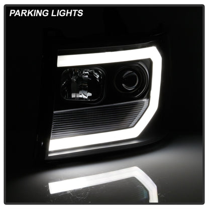 Spyder 07-13 GMC Sierra 1500-3500 Ver 2 Proj Headlights - DRL LED - All Blk PRO-YD-GS07V2-LBDRL-BKV2 SPYDER